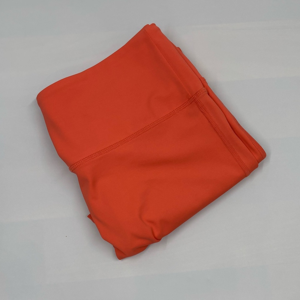 Zyia Active‎ Women's 8-10 Mid-Rise Polyester Striped Orange Cropped Leggings